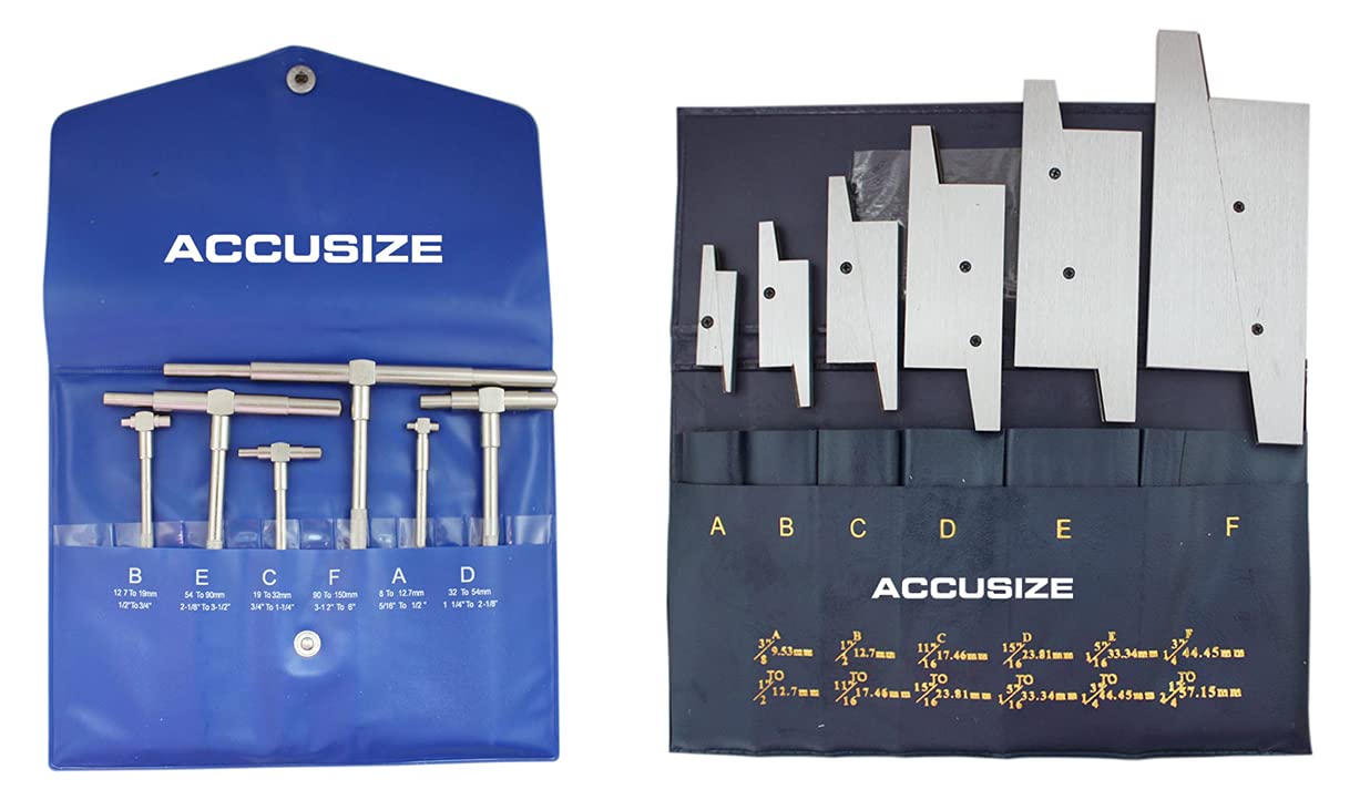 Accusize Industrial Tools Adjustable Precision Parallel Set and Telescoping Gage, Eg02-5001 and Eg02-5011