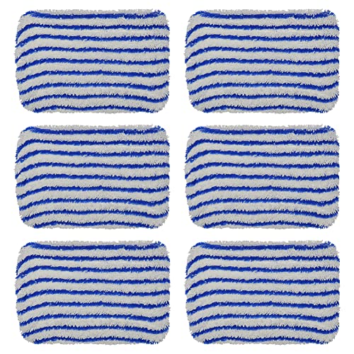 6 Lot de Lingettes en Microfibre Compatibles avec ROWENTA Aspirateurs Balais Vapeur STEAM POWER et NETTOYEUR VAPEUR AVEC FIL STEAM POWER ALL FLOORS, ZR006501, Bleu