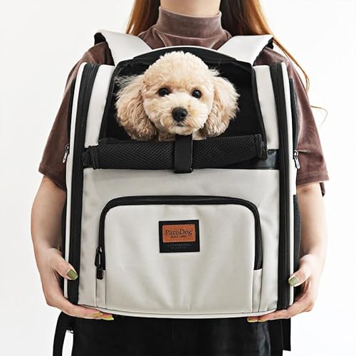 犬 リュック フロントバッグ 高級 ペット用品 犬用品 キャリーバッグ お出かけ 散歩 小型犬 メッシュ ParisDog パリスドッグ 【ハーパーフレームペットリュック】(グレー)