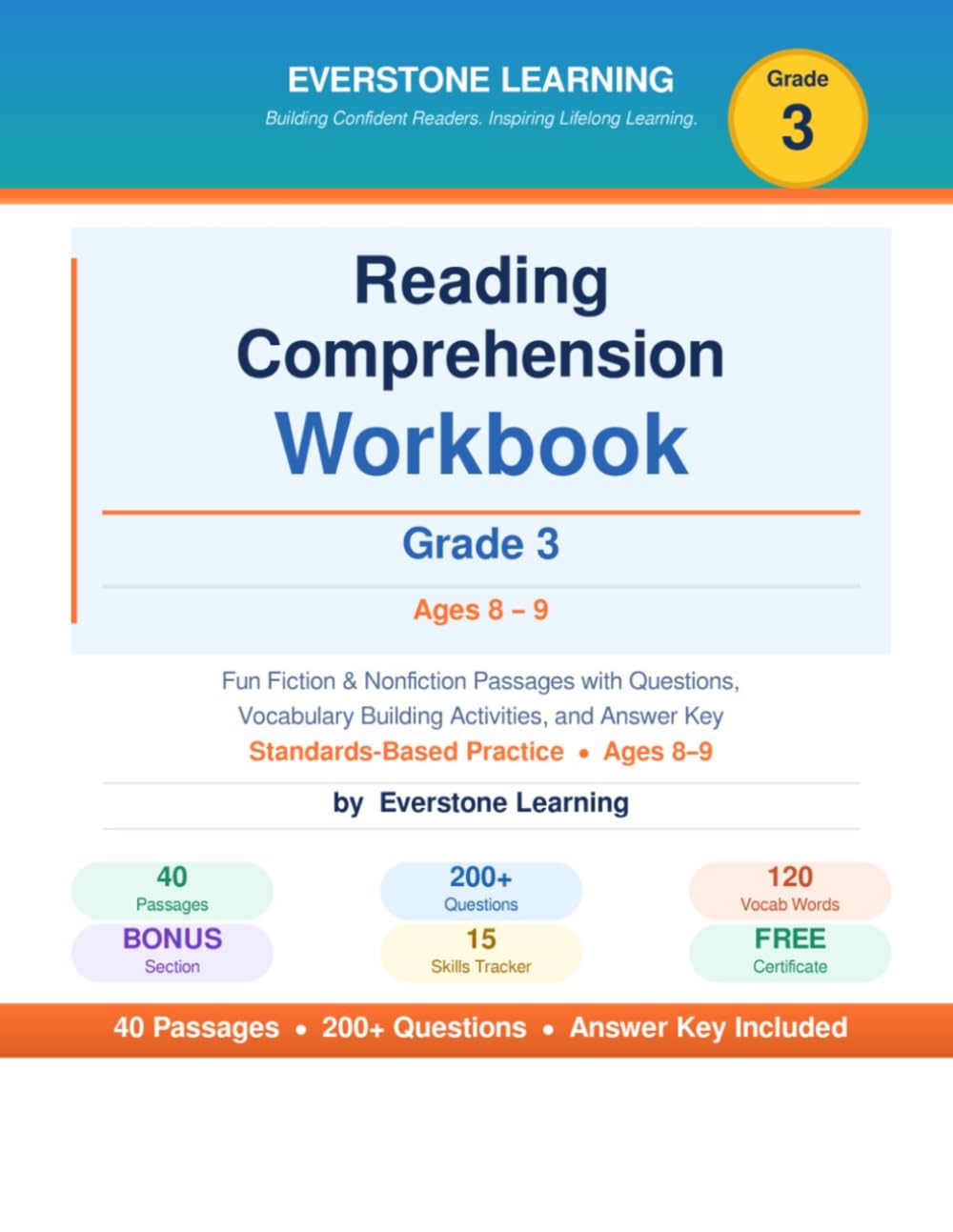 Reading Comprehension Workbook Grade 3: 40 Engaging Fiction & Nonfiction Passages, Vocabulary Practice, and Critical Thinking Questions for 3rd Grade ... Reading Comprehension Workbook Series)