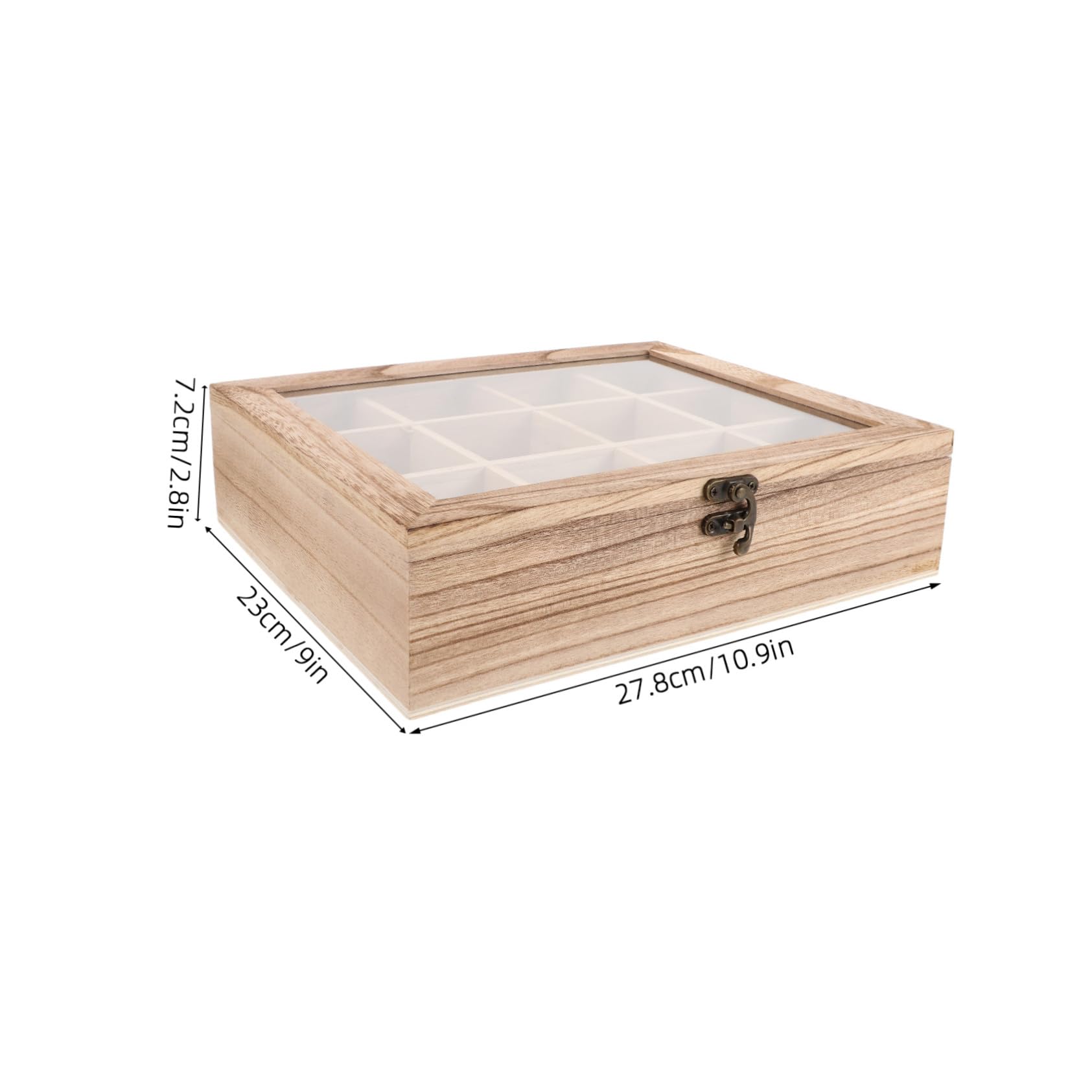 Aufbewahrungskoffer Aus Holz Vitrine Aufbewahrungskoffer Für Steine ​​Mit Fächern Koffer Für Mineralienproben Kristallmineralienproben Durchsichtiger Deckel Koffer Zur