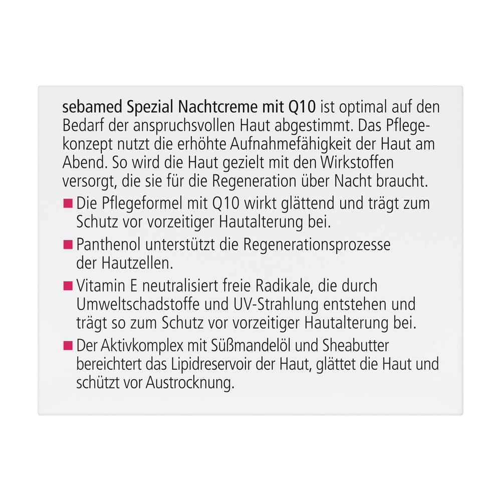 sebamed spezial Nachtcreme mit Q10 und Panthenol, 75 ml Kremowa