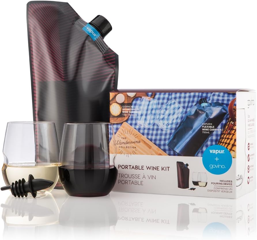 Vapur Collapsible Portable Wine Kit - Maroon 25oz