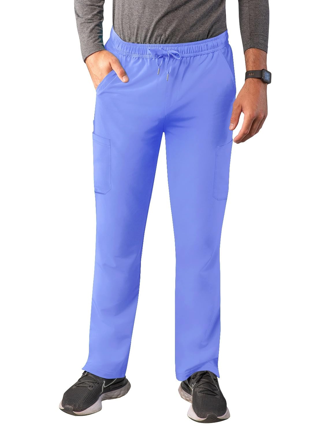 Adar Uniforms , A6106CBLM Addition Scrubs for Men - Slim Leg Cargo Drawstring Scrub Pants - A6106 - Ceil Blue - M