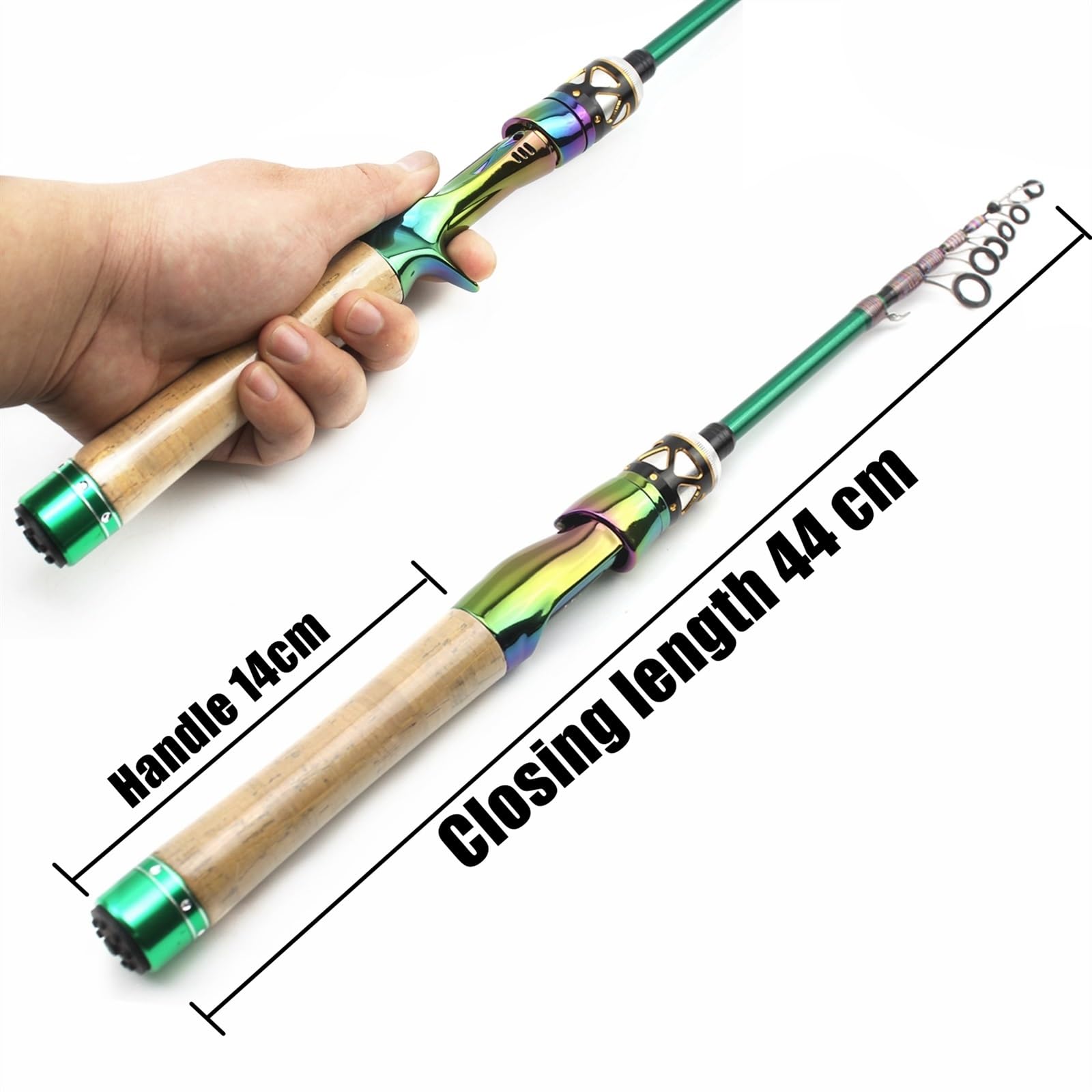 Wędka wędkarska 1,8 m, 1,98 m, włókno węglowe, ultra lekkie, UI Power teleskopowa wędka Casting Spinning torba Test 1-5 g, mały słup na ryby, do podróży w słonej wodzie i słodkiej wodzie (wędka