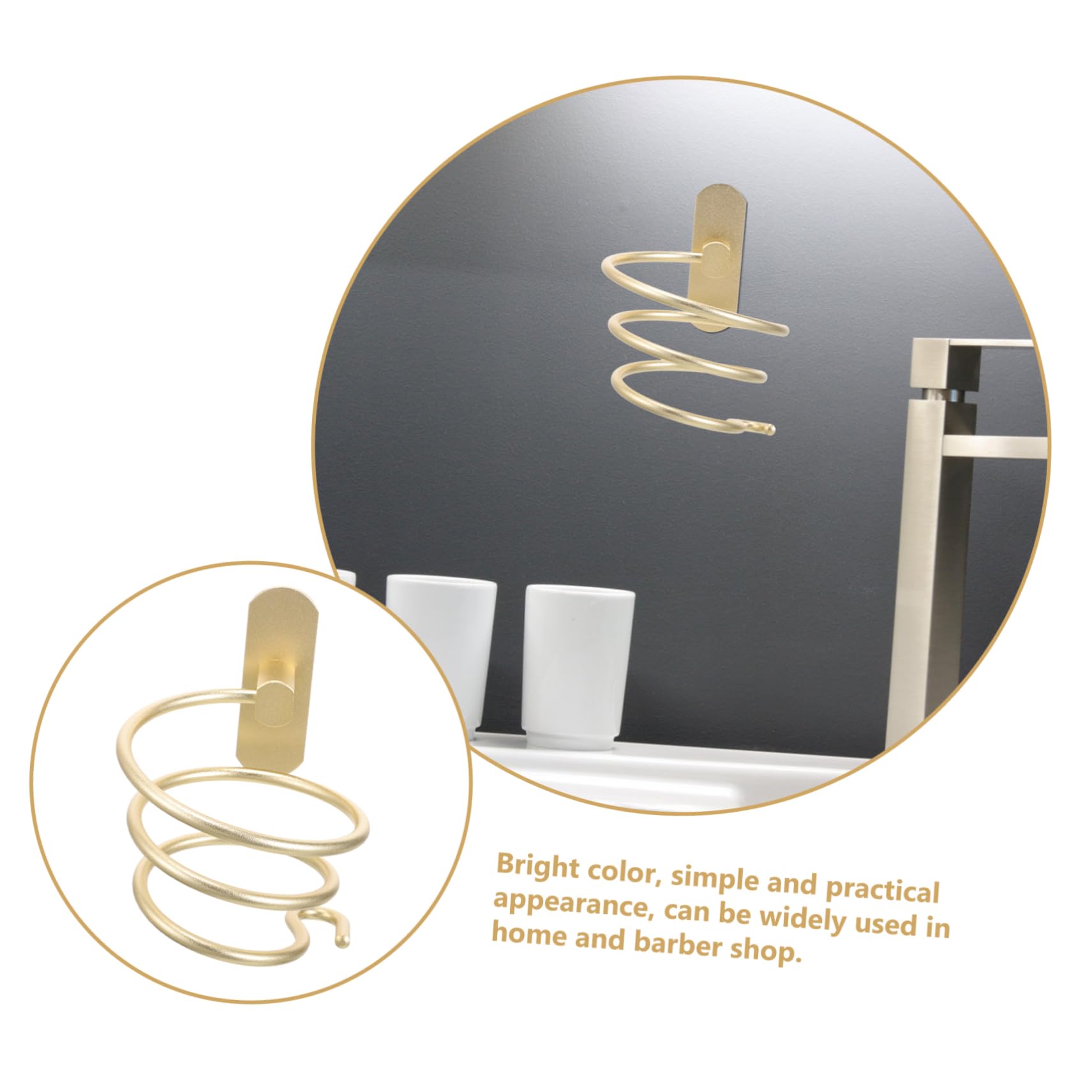 Cabilock 3piezas Soporte De Secador De Pelo De Pared De Sin Perforación Estante para Secador De Cabello Organizador De Almacenamiento