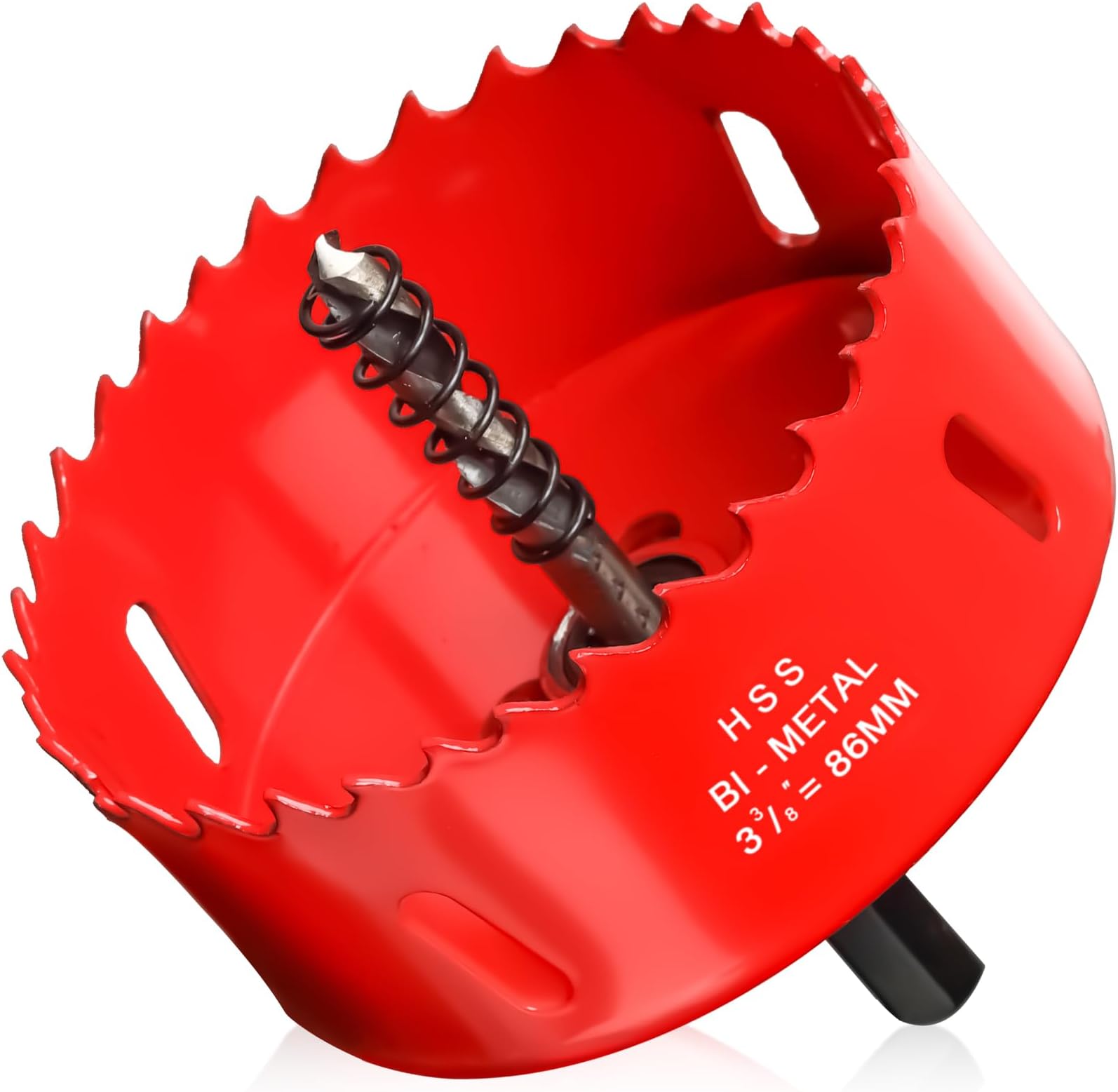 Hole Saw 3 3/8” (86mm) for Wood and Plastic, HSS Bi-Metal Hole Cutter Core Drill Bit for Drywall, PVC Boards, Fiberglass and Vent Pipes