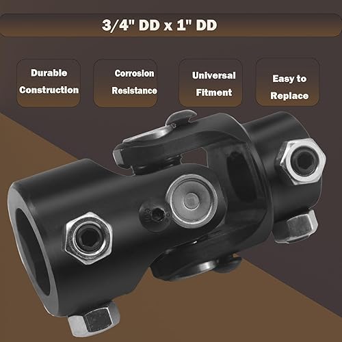 Miniatura 73 de 1" DD x 1" DD U Junta Eje de dirección universal Acoplador de junta U Ángulo máximo 35 grados (3-1/4") 3.268 in Negro