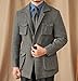 Men's Herringbone Tweed Safari Jacket Classic Blazer Wool Suit Commuter Business(Brown XS)