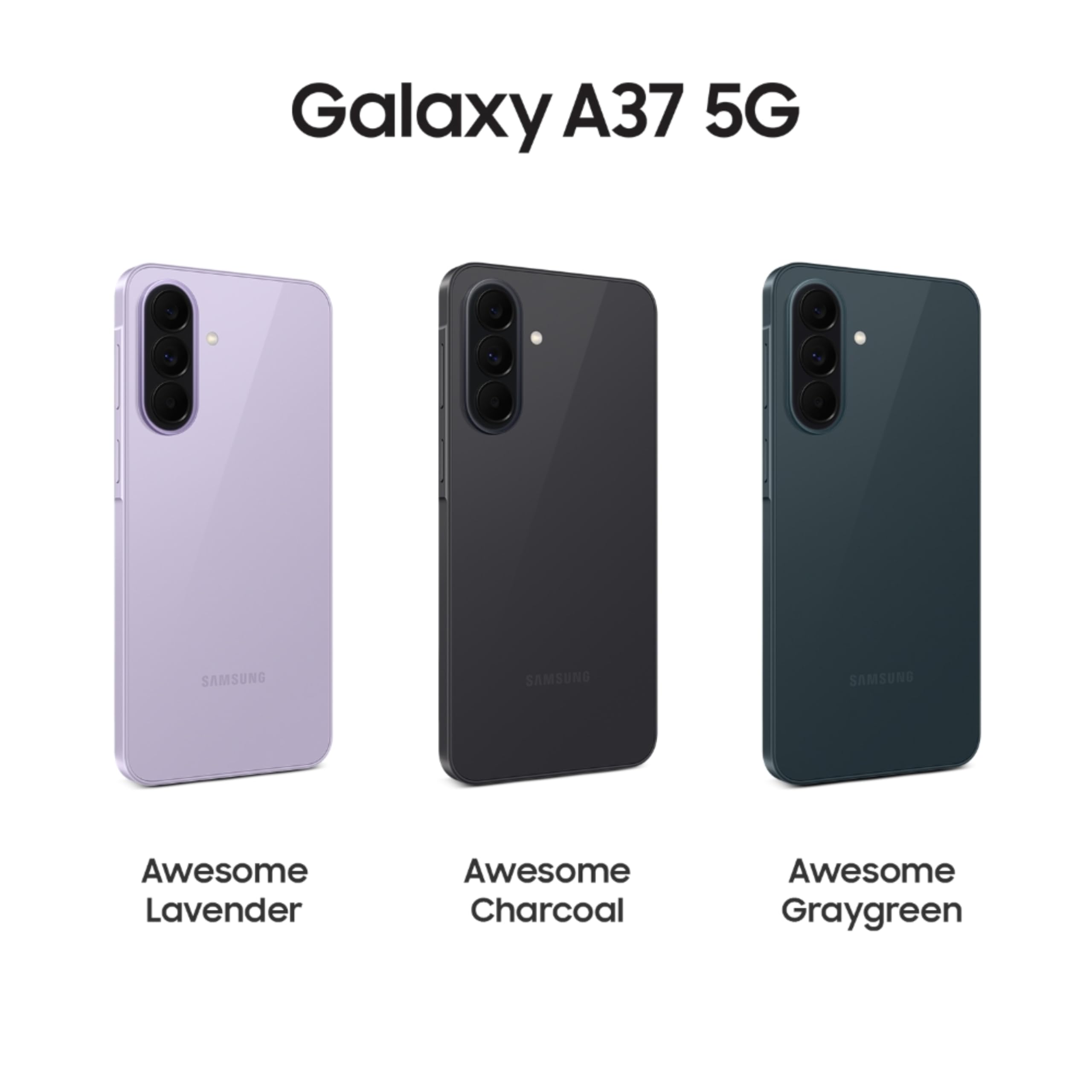 Samsung Galaxy A37 5G (Awesome Lavender, 8 GB RAM, 128 GB pamięci), Agentic AI, potrójny aparat z wideo z nocografią, 2 dni pracy baterii, aktualizacje systemu operacyjnego 6 generacji, IP68, 7,4 mm
