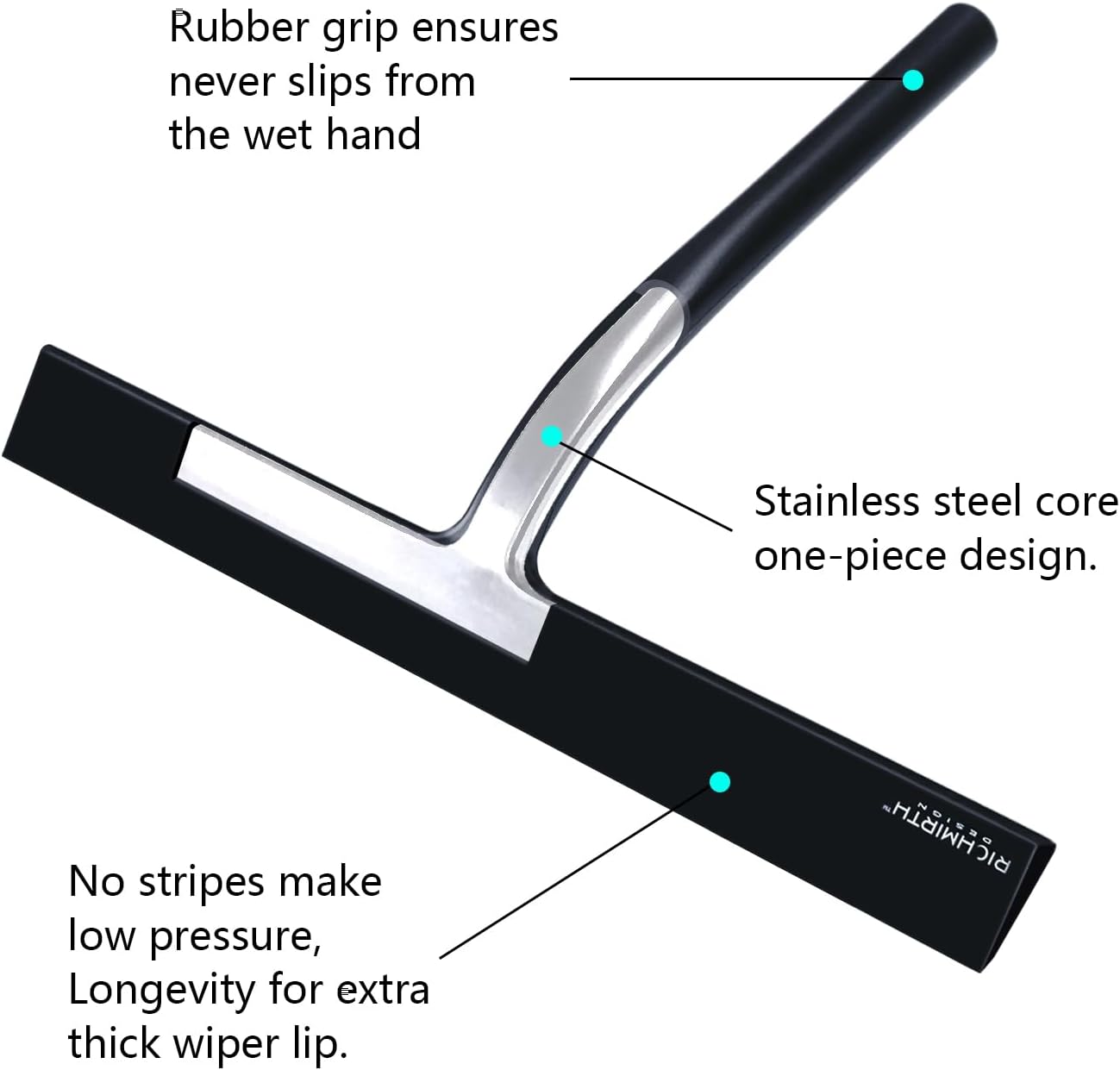 Silicone Rubber Blade & Hook Shower Window Squeegee 11 in Width Silicone Car Squeegee Bathroom Squeegee for Shower Squeegee for Shower Doors Car Window