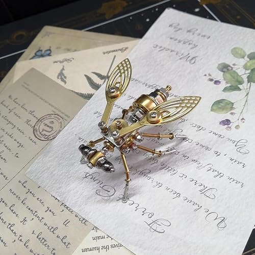 Miniatura 4 de OYDL Rompecabezas de metal 3D, kit de modelo de ensamblaje de mosca de fruta, juguete de rompecabezas de montaje de insectos steampunk, versión