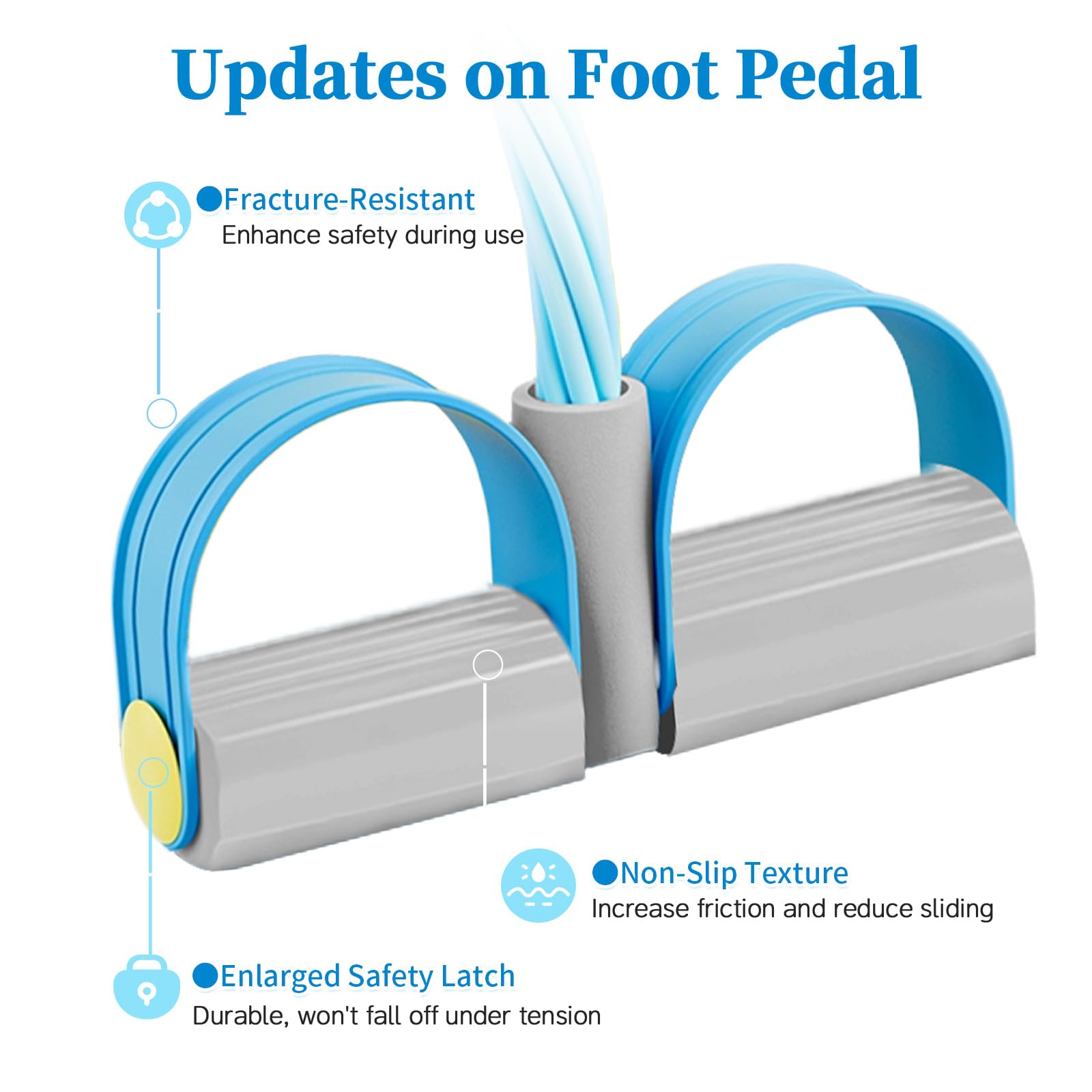 Pedal Resistance Bands with Handles, Durable 6-Tubes Multifunction Pedal Resistance Band, Natural Rubber Foot Pedal Resistance Bands, Fitness Resistance Bands for Abdomen, Waist, Arm, Leg — view 4