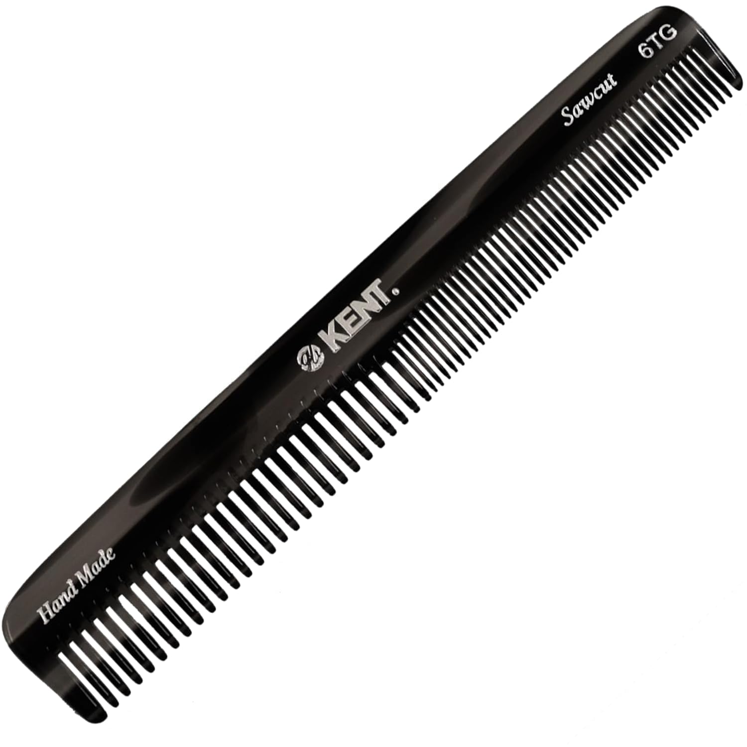 Kent (1 Pack, Graphite) - 6T G Fine Tooth Comb and Wide Tooth Hair Comb - Handmade Styling Comb for Hair Care, Barber Combs, and Beard Combs For Men - Hair Styling Grooming Hair Combs for Men, Wome...