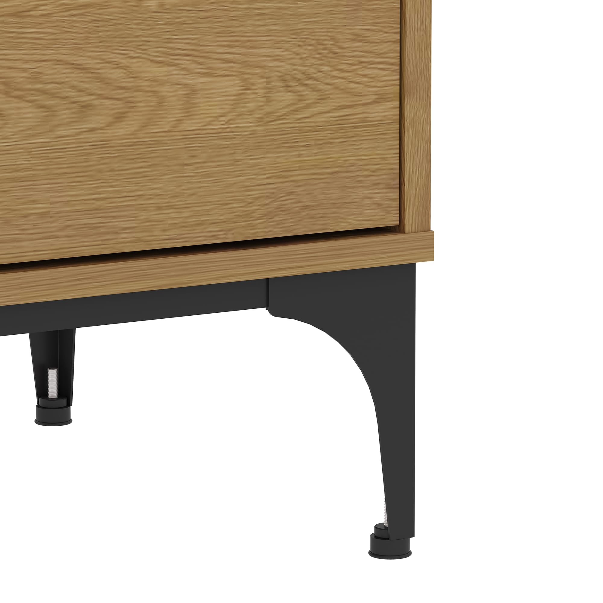 [en.casa] Mobile Porta TV a Vani Chiusi con Ante e Scomparti Aperti Tavolo Basso Stand Multimediale con Fori Passacavi 140 x 40 x 50 cm per Soggiorno Salotto - Effetto Rovere Scuro