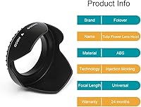 Vista 2 de Parasol universal con diseño de flor de tulipán de 2.638 in, con tapa central de lente para cámara Canon Nikon Sony Pentax Olympus Fuji