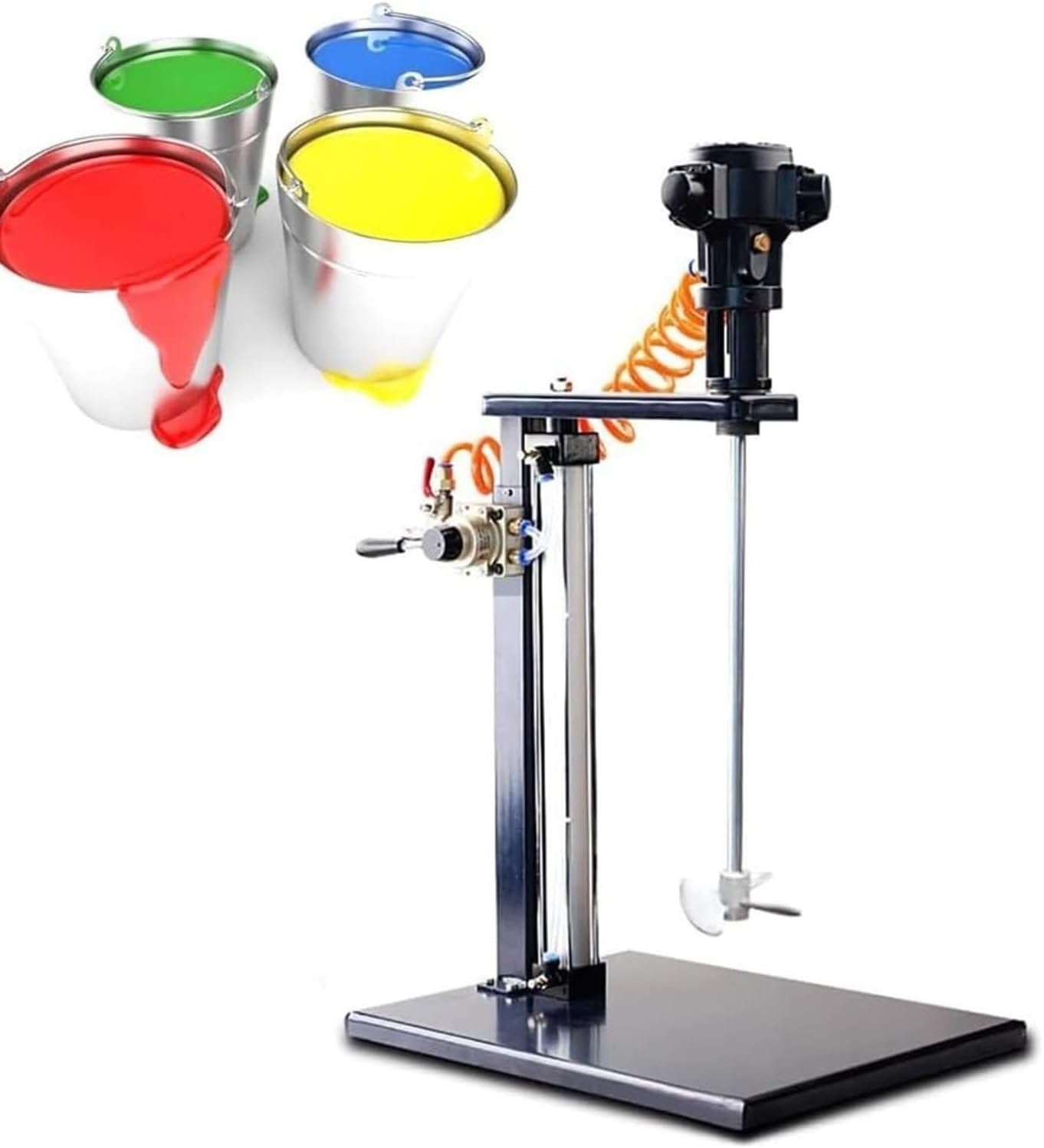 5 Gallon Pneumatic Paint Mixer Machine - Automatic Air Agitator for Coatings & Viscous Liquid Ink Dye - Height-Adjustable Stirring Equipment for Efficient Mixing