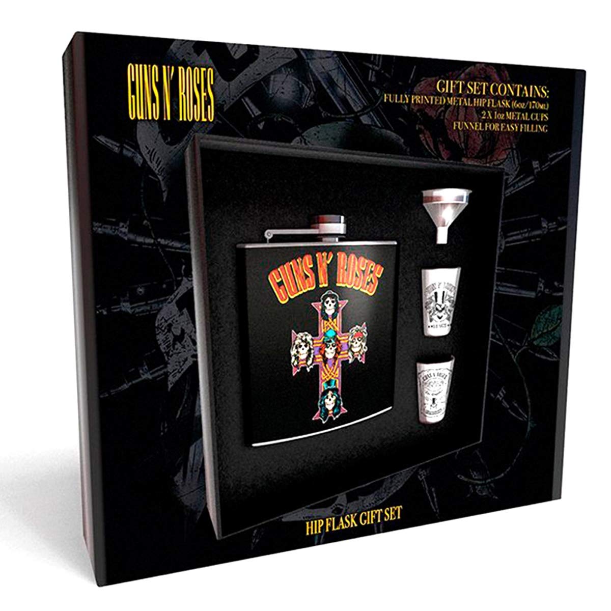 Gb Eye Black Ltd Guns N Roses Cross Hip Flask