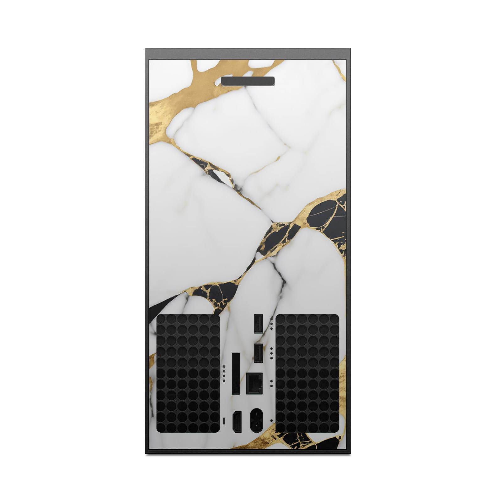 Head Case Designs Blanc, Doré Et Noir Marbre Vinyle Autocollant De Jeu Peau Autocollant Couverture Compatible avec Xbox Series X Console