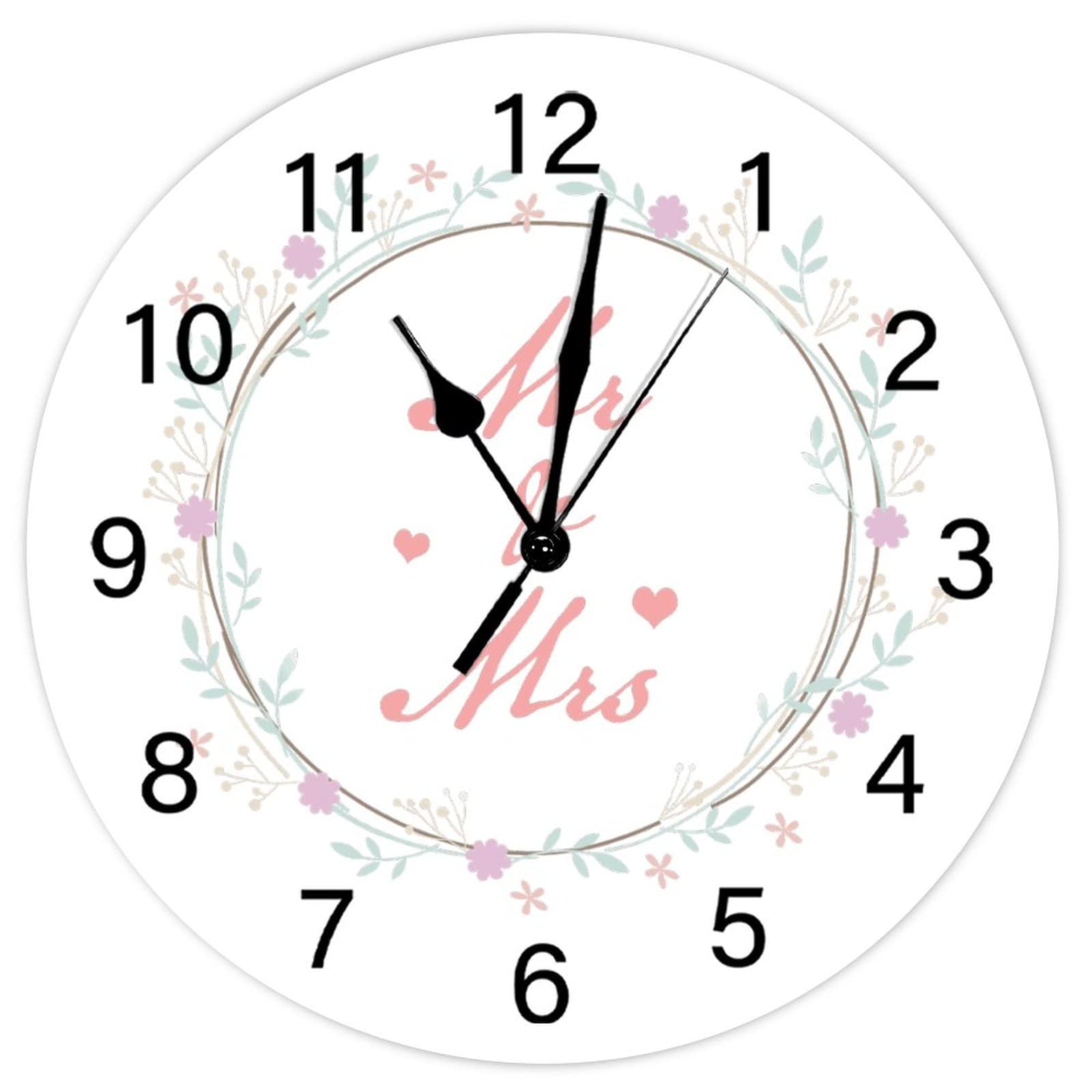 Horloge murale ronde vintage pour cuisine et chambre rétro au style rustique