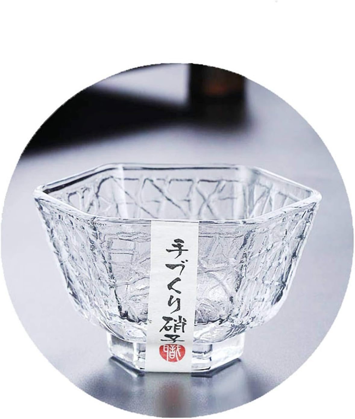 A3SPOAG Glass Japanese Sake Cup Crystal Hexagon Tea Cups