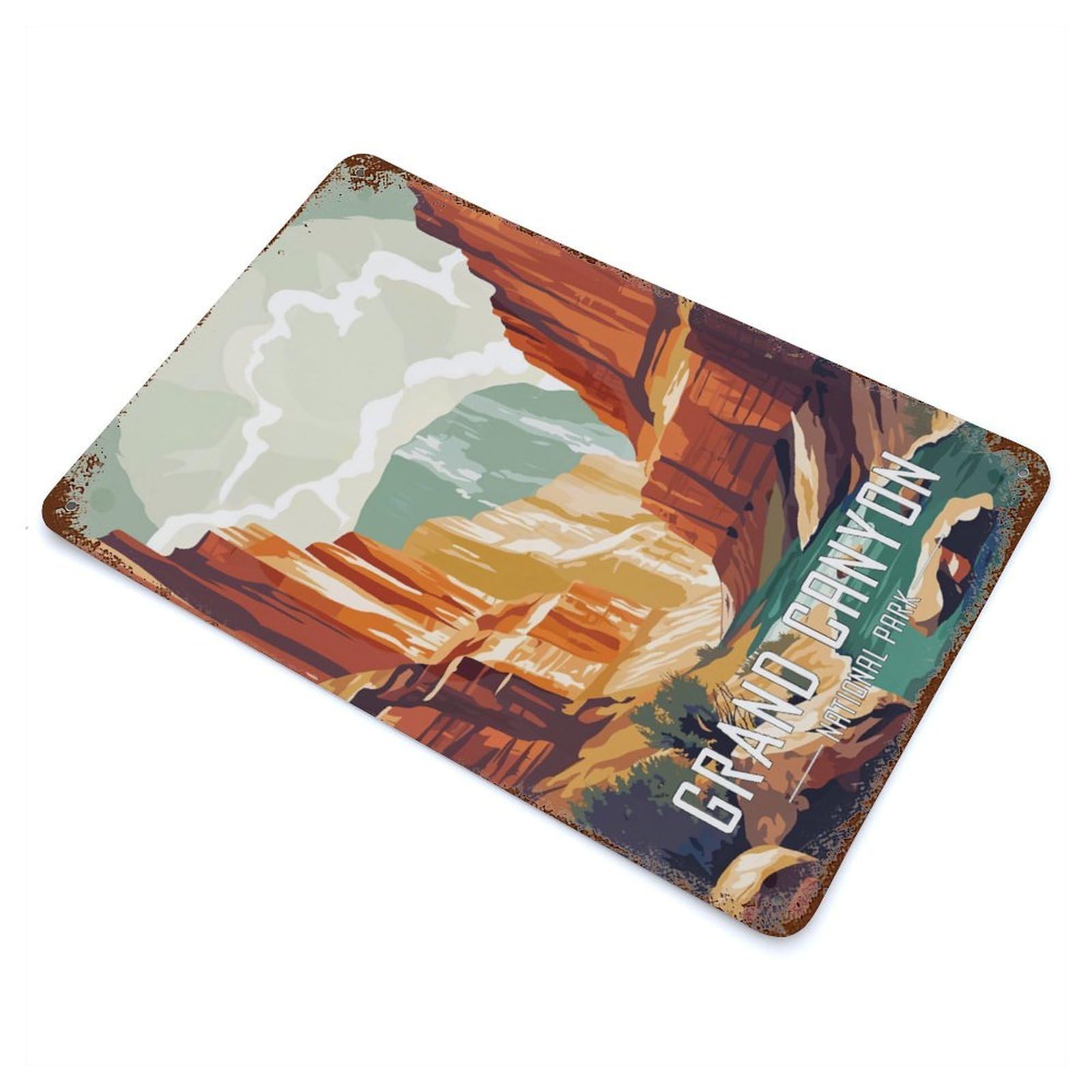 Rust Effect Grand Canyon National Park Retro Metal Sign 11.8"x7.9", Classic Wall Plaque for Cafe, Home Bar And Lounge Decor