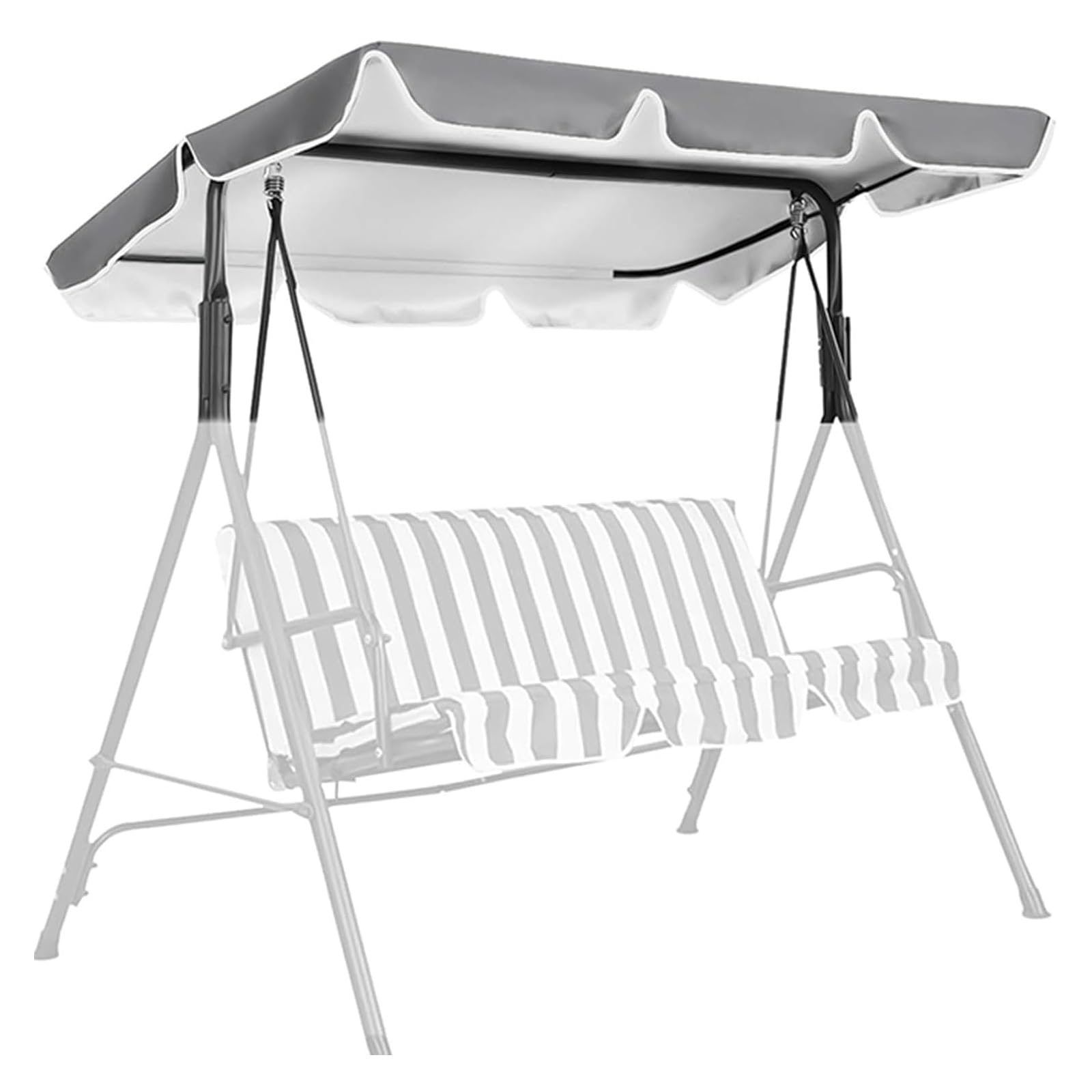 Wasserdichter Gartenschaukel-Sitzbezug for 3-Sitzer-Ersatzüberdachung(Gray,190 * 132 * 15cm)