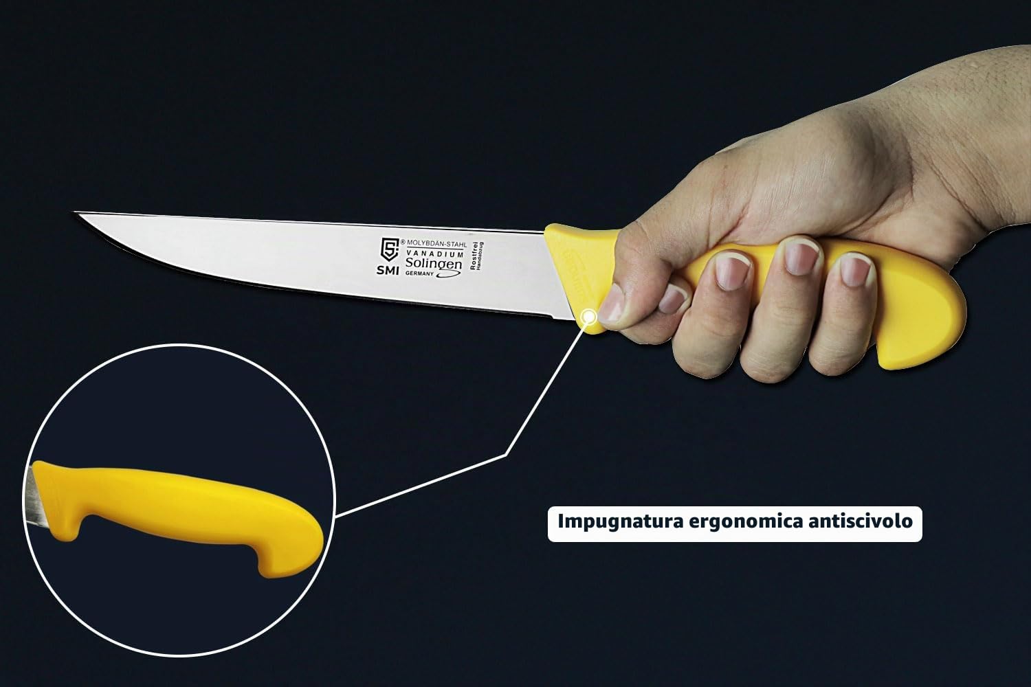 SMI - 3 Solingen Coltelli per disossare set, Coltelli da macellaio, Coltello da carne, Coltello da cuoco, Coltello da cucina - Made in Germany