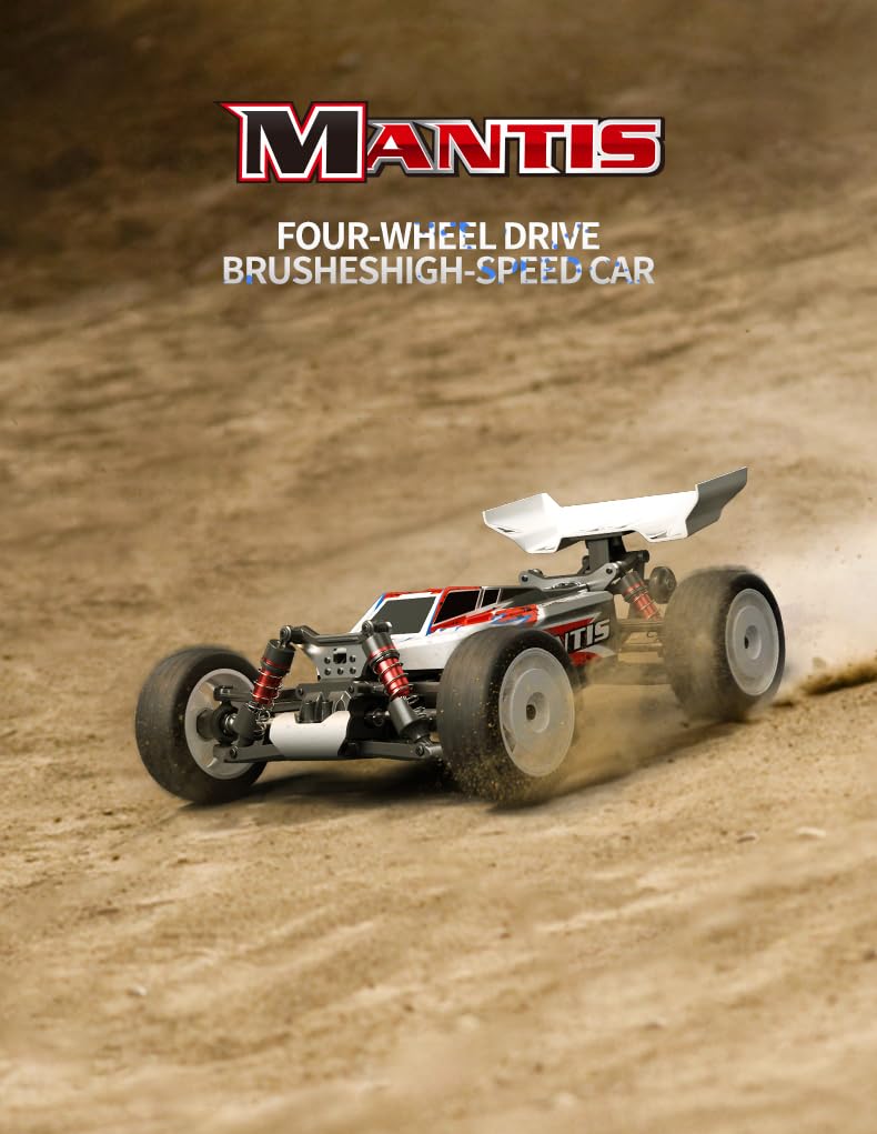 Samochód sterowany radiowo 50 km/h, szczotkowany silnik o dużej prędkości, 4WD RC Drift Offroad, terenowy, 2,4 GHz off-road crawler, sterowany radiowo (2 baterie)