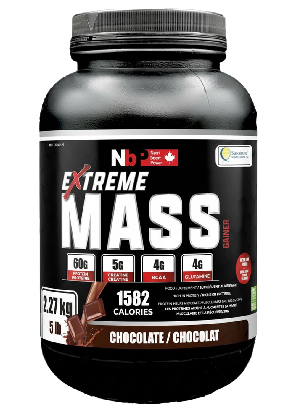Extreme Mass Gainer Muscle Builder, 5 lbs (2.27 kg) Low Sugar high Calories for Intense Workouts