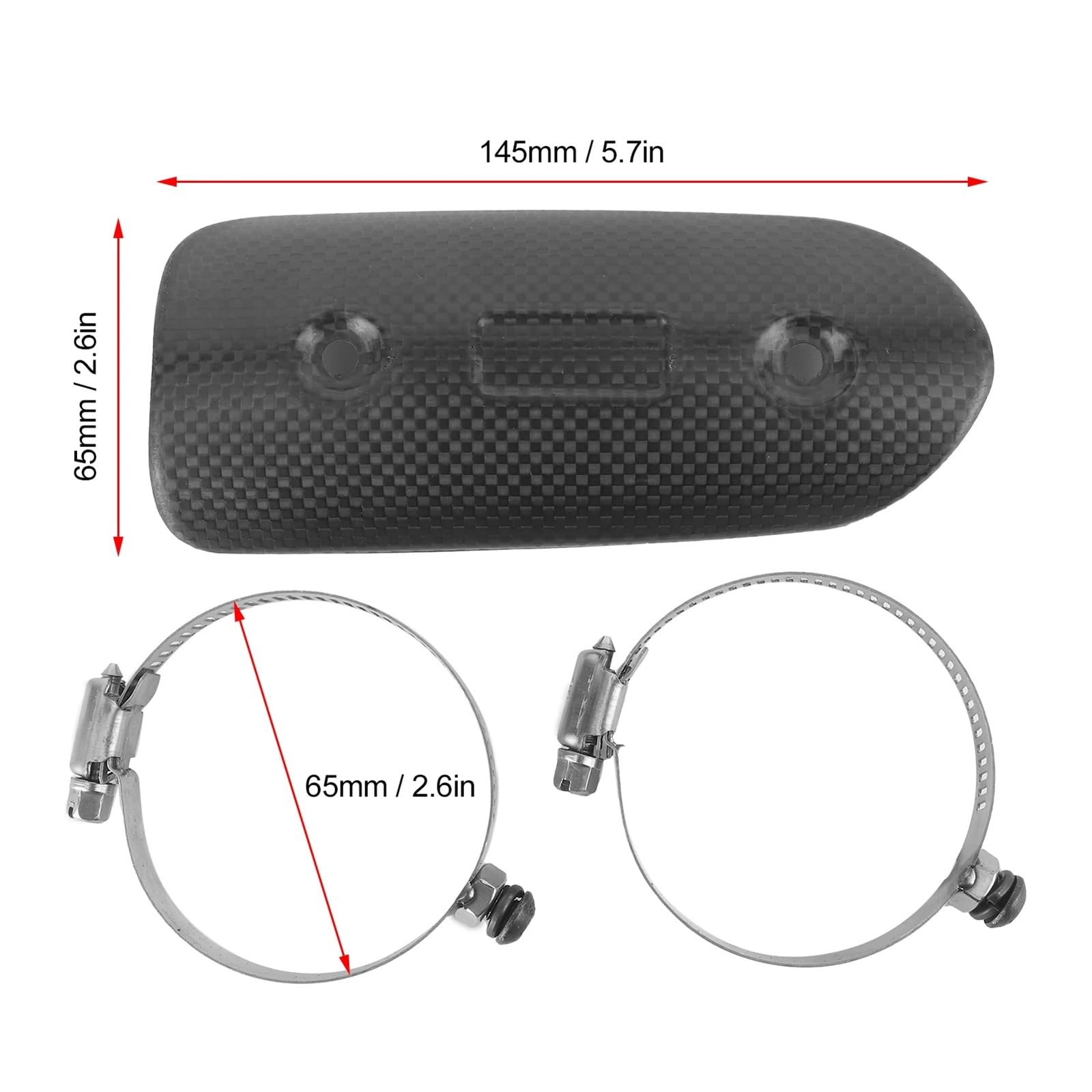Motorcycle exhaust cover Uniwersalny suchy zestaw osłony termicznej rury środkowej wydechu z włókna węglowego pasujący do Kawasaki