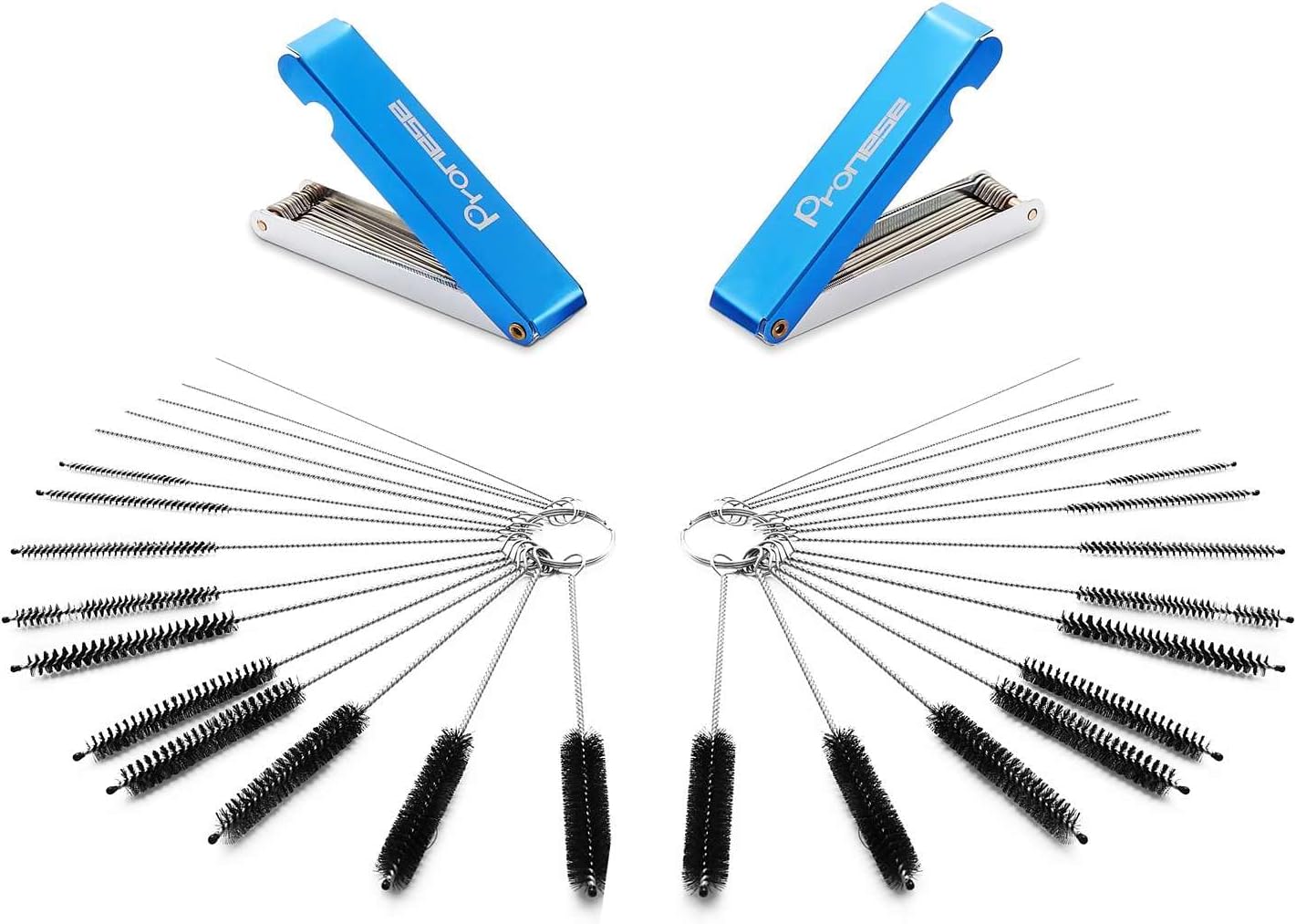 Pronese Juego de 4 limpiadores de carbón para carburador, aerógrafo, pistola de pulverización, 10 agujas de limpieza+20 cepillos de nylon+26 piezas de cables de limpieza, suciedad, tubo de tatuaje