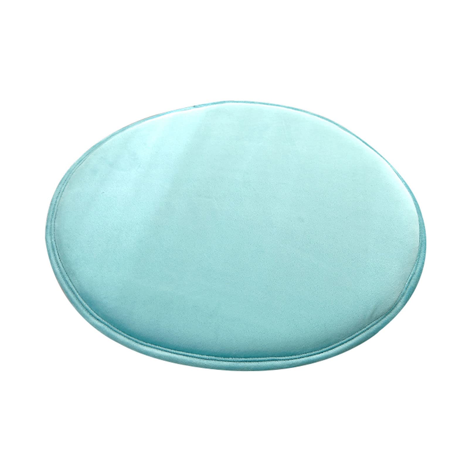 JLWM Chair Pad Memory Foam Round, Seat Cushion Tartan Grid Checkered Lattice Plaid Solid Color Seat Pad Chair Cushion Fabric Velvet Not-slip Strap-Green C-30cm