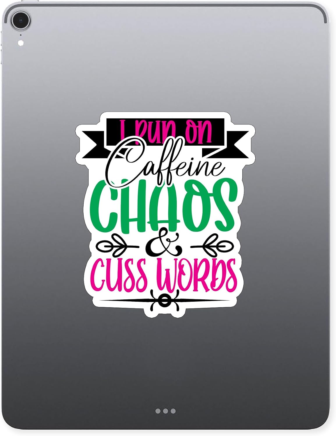 (3PCS) I Run On Caffeine Chaos and Cuss Words Style 5 Sticker for Phone Tablet Laptop Car Truck Window | 3" Sticker image 4
