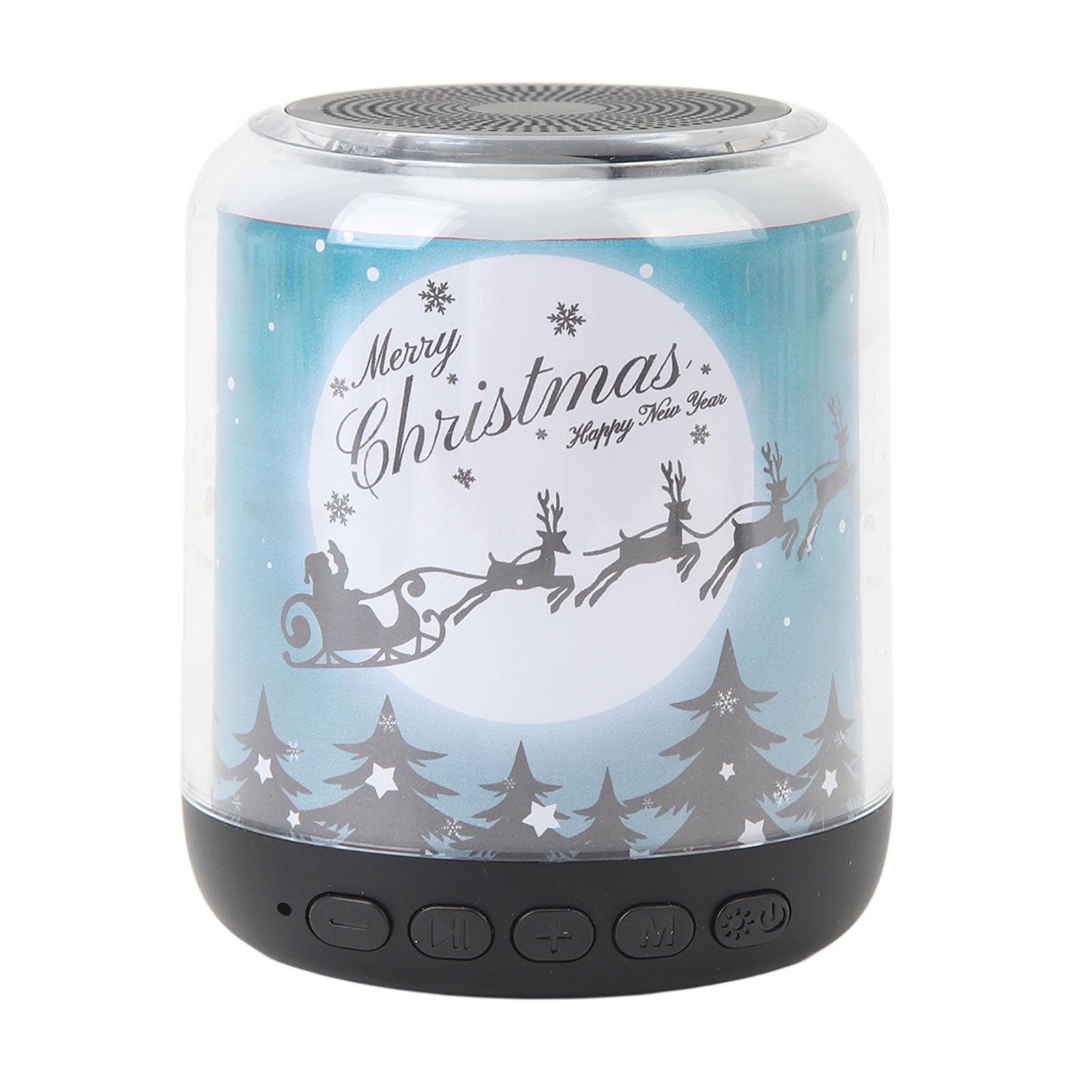 Cuifati Enceinte Bluetooth avec Veilleuse, Lampe de Chevet RVB (noël Bleu)