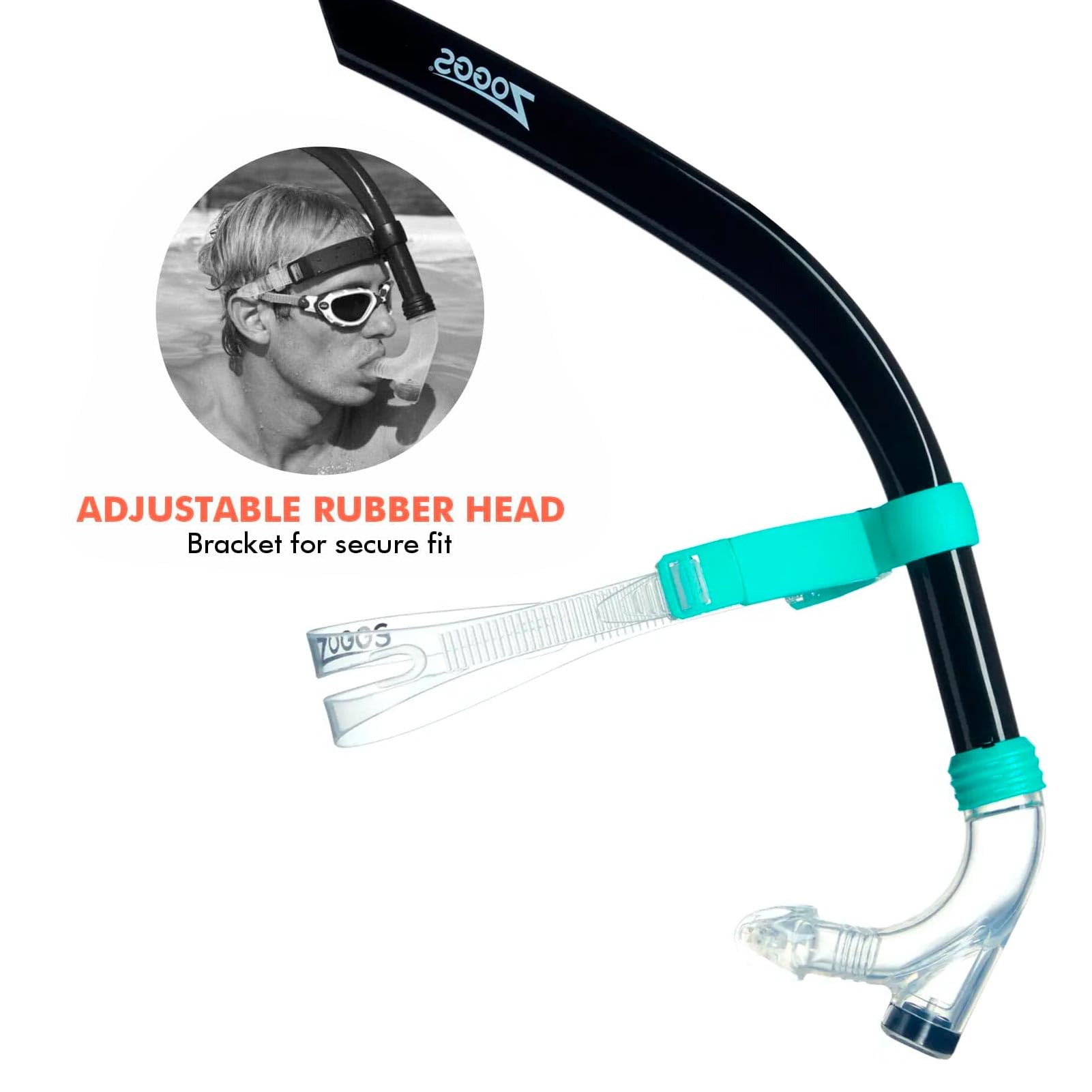Zoggs Centre Line Snorkel Black/Turquoise