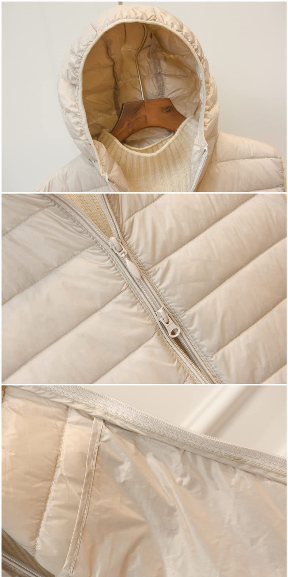 Long Weste Damen,Lange Daunenweste Damen Longline Daunenweste Mit Kapuze, Damen Langer Ärmelloser Daunenmantel Elegante Leichte Übergangsweste Gesteppte Packbare Weste Für Damen Mädchen Im Freien