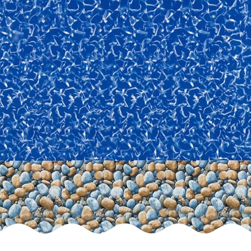 Smartline 8 ft Round Swimming Pool Liner | Bedrock | Overlap Style | 48-52 Inch Wall Height | 25 Gauge Heavy Duty Virgin Vinyl | Designed for Steel Sided Above Ground Pools