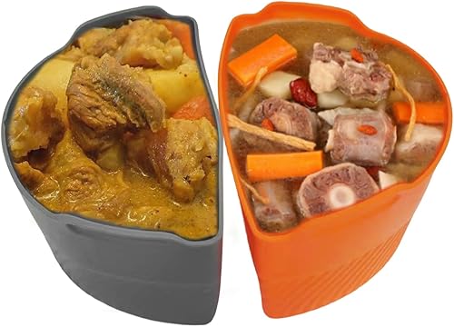 Paquete de 2 forros reutilizables para olla de cocción lenta, forro de silicona sin BPA, inserto divisor apto para lavavajillas, compatible con la