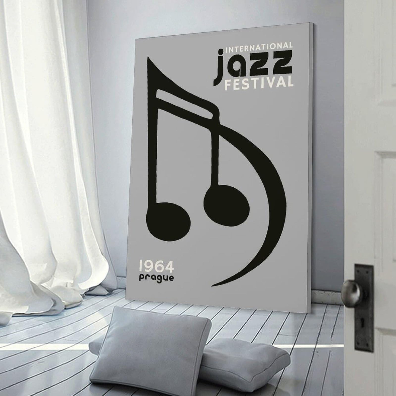 Junmoney Prague Jazz Music Fest Wall Picture Print 24x36inch(60x90cm), for Hallway, Lounge Or Guest Room, Gift Idea for Housewarming And Birthdays