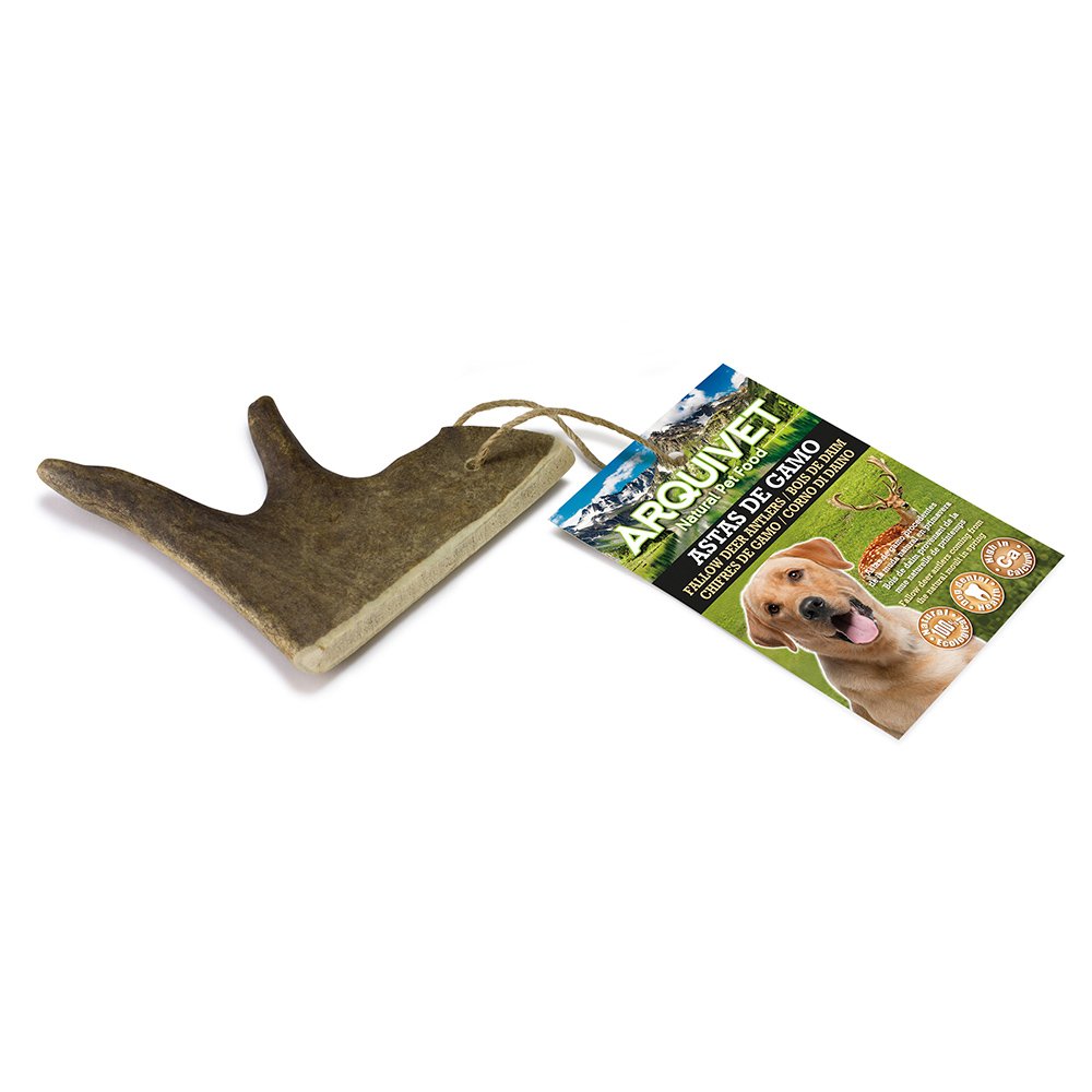 Arquivet Asta di gamo - S (<50 g) - Massaggiagengive Ecologico per Cani - Snack Naturali - Corna di cervidi - Salute Dentale Canina - Chuches, premi, premi dentali