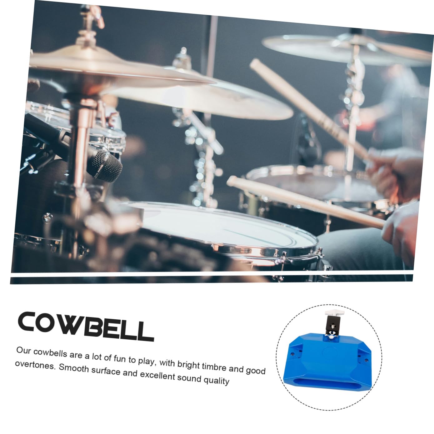 Cowbell Musicale Professionale Strumento Di Percussione Con Design Unico Facile Da Installare Suono e Delicato Per Musicisti e Insegnanti Di Musica Accessorio Per Batteristi e