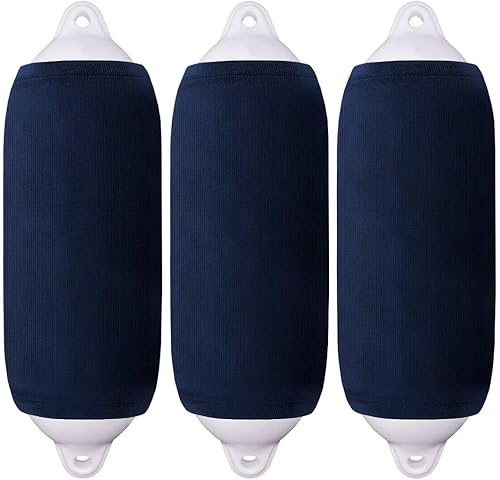 XMK Fundas para guardabarros de barco, paquete de 3 fundas para guardabarros marinos, 8 x 22 pulgadas, fundas para parachoques de barco para Taylor