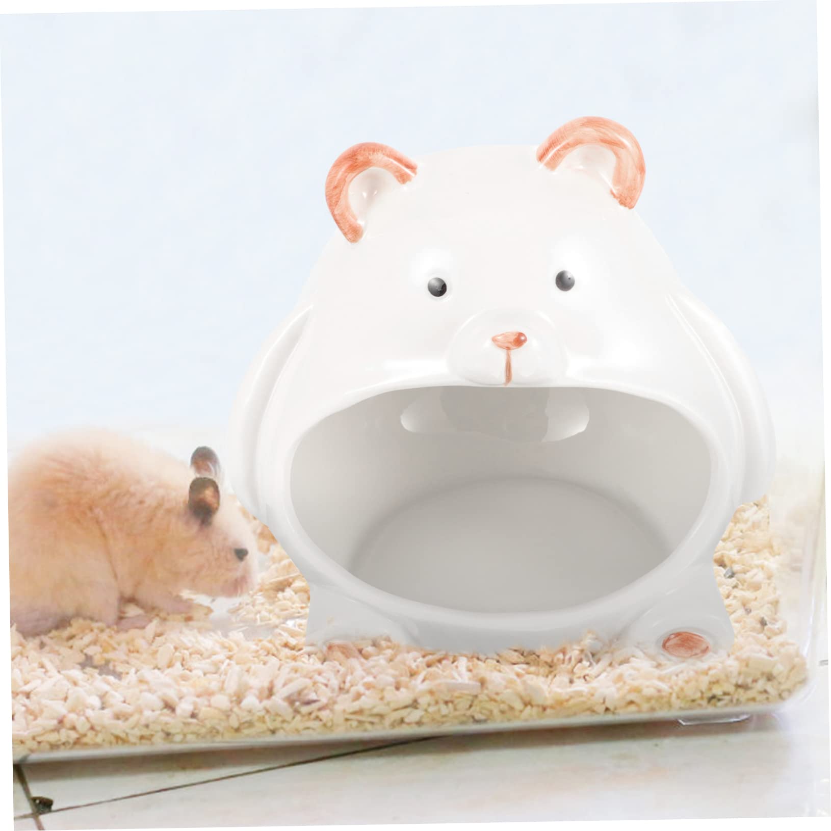 Milisten Maison pour Hamster en Céramique Blanche, Cachette de Hamster Rafraîchissante et Résistante à L’Usure, Sûre pour Petits Animaux, pour Cage