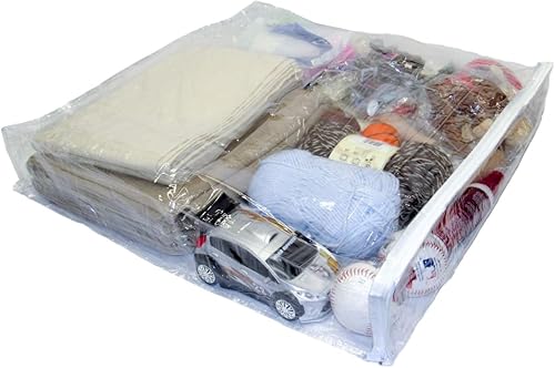 Miniatura 1 de Oreh Homewares - Bolsas de almacenamiento cuadradas de vinilo resistente con cremallera (transparente) para suéteres, mantas, consoladores, juguetes