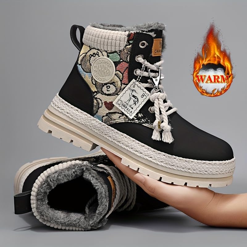 Stylish windproof men's motorcycle boots, winter snow boots and work boots for outdoor activities4