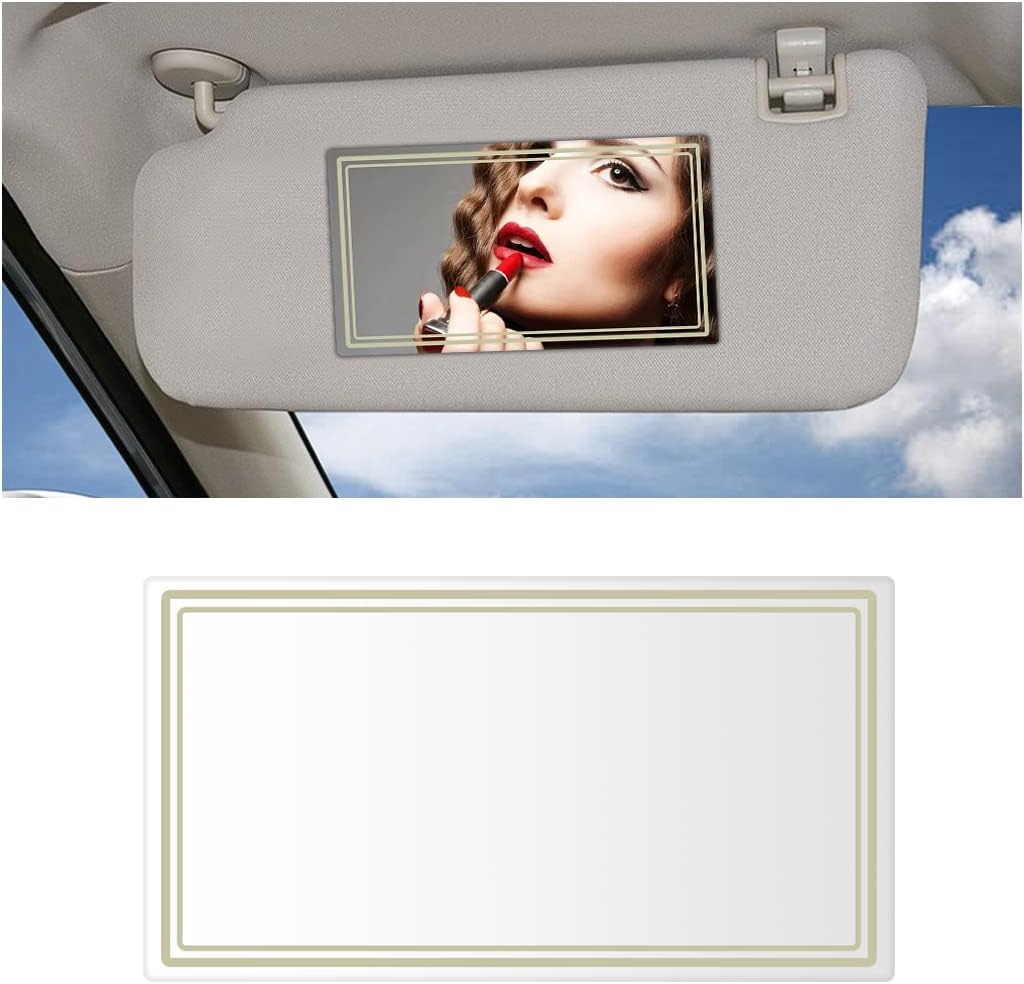 Ajxn Pack1 Car Sun Visor Makeup Mirror, Car Visor Stainless Steel Vanity Mirror