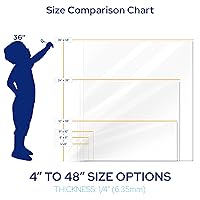 Vista 2 de KastLite Láminas de plexiglás acrílico transparente de 1/4" de grosor, cortadas a medida - Paneles transparentes nominales de 4" x 6" para corte por