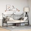 Modern Rectangular Steel Daybed Frame Black 80 x 200 cm with Powder-Coated Finish, Sturdy Metal Construction for Bedroom, Sleek Non-Scratch Design, Durable and Versatile