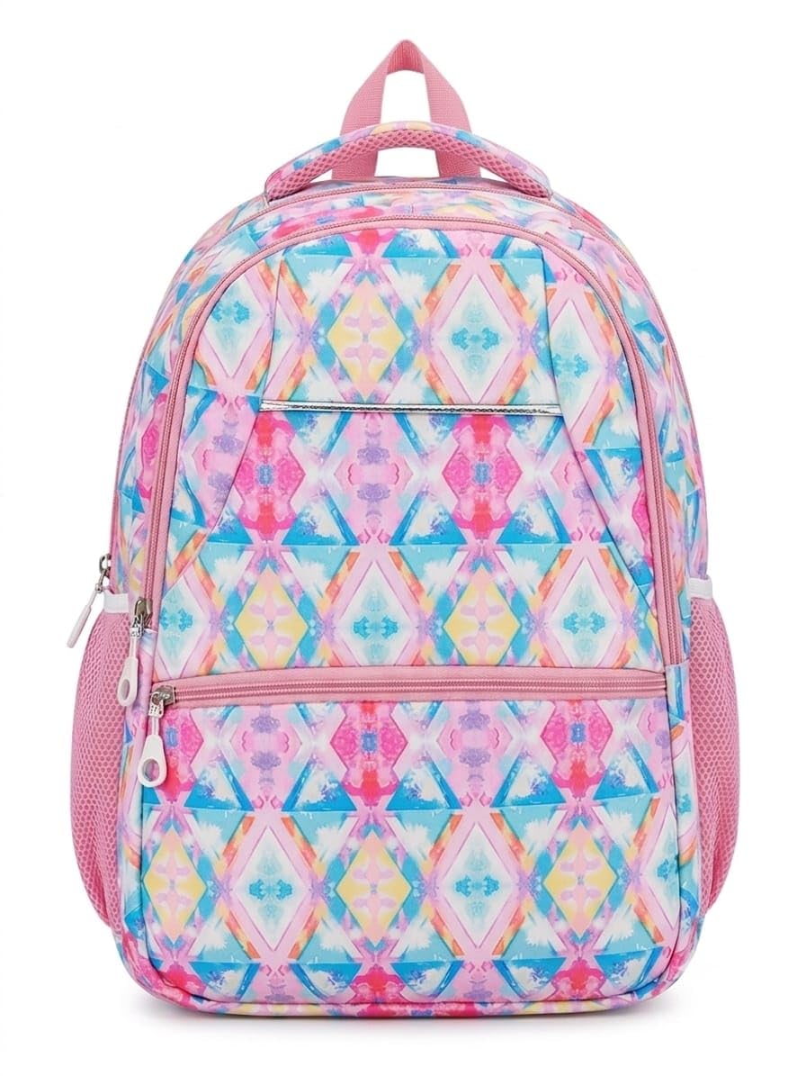 Girls Tie-Dye Print School Backpack with Multiple Compartments-picture-18